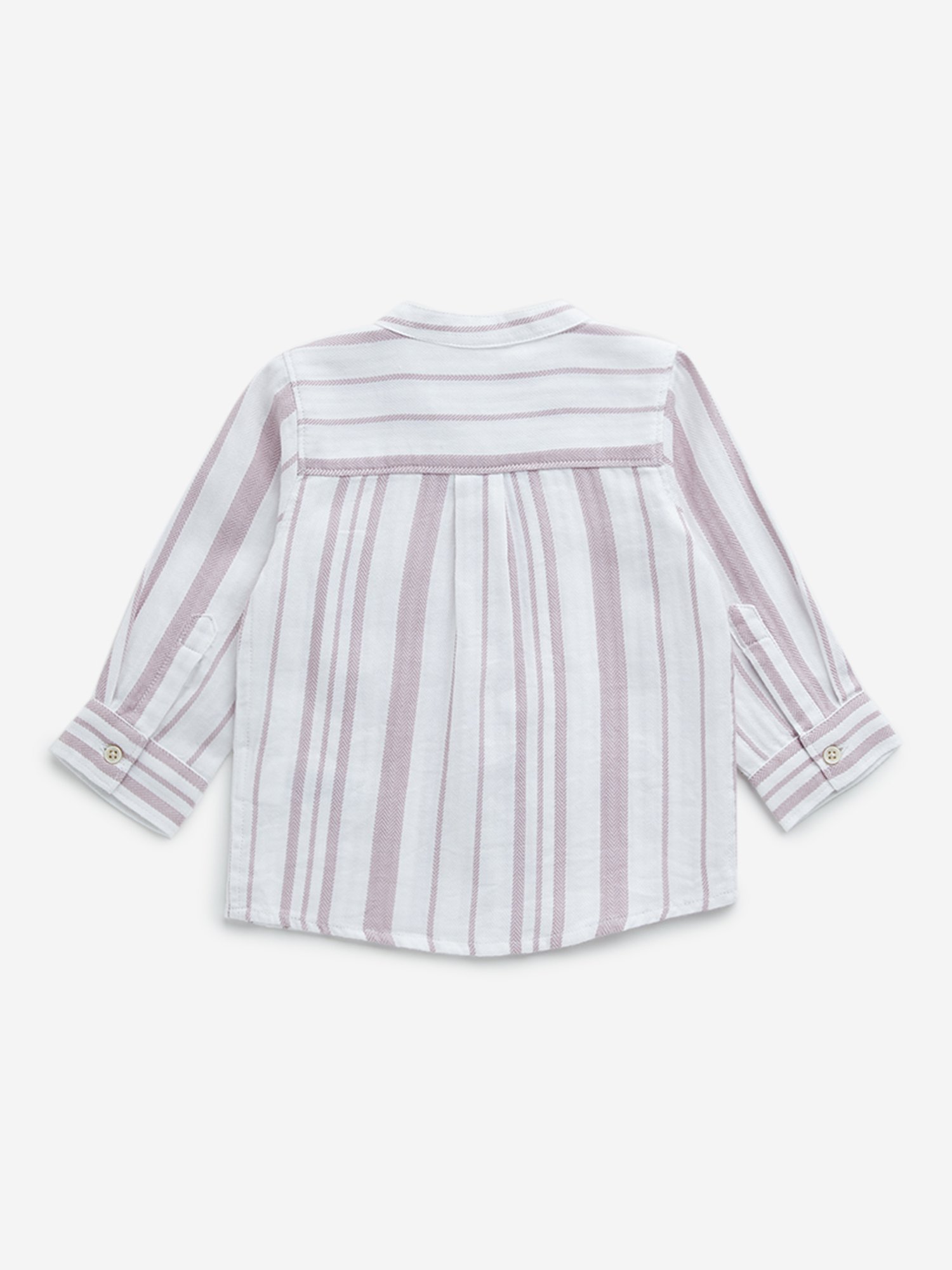 HOP Baby by Westside Dusty Pink Striped Seersucker Cotton Shirt
