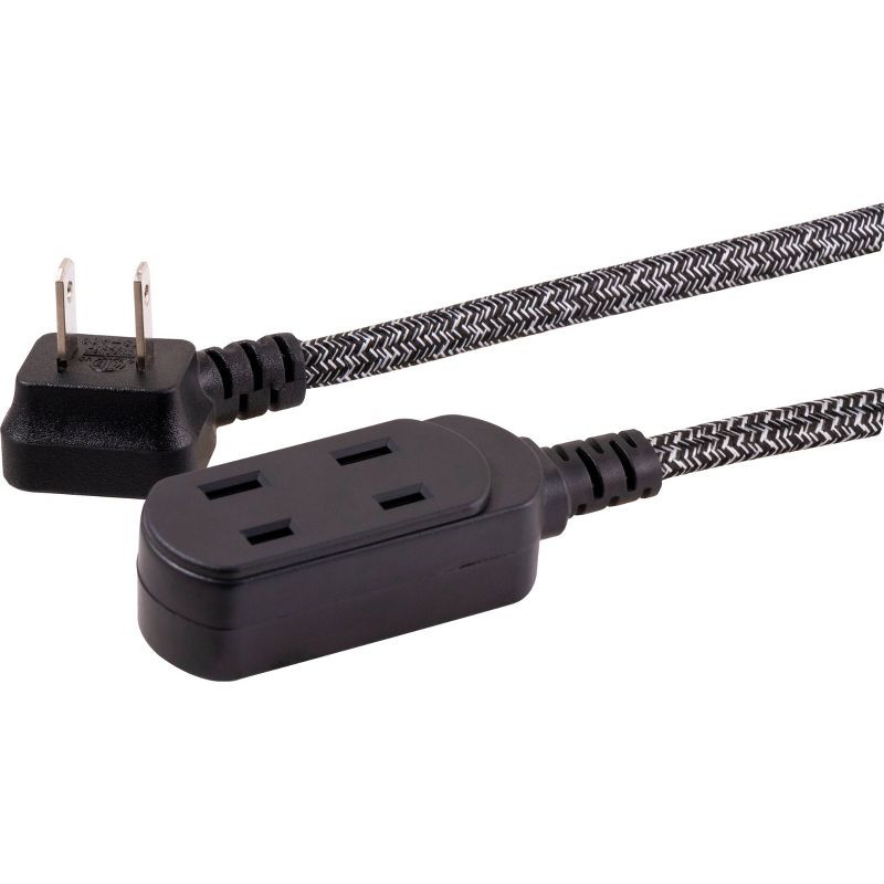 Cordinate 15' 3 Outlet Polarized Extension Cord Dark Gray