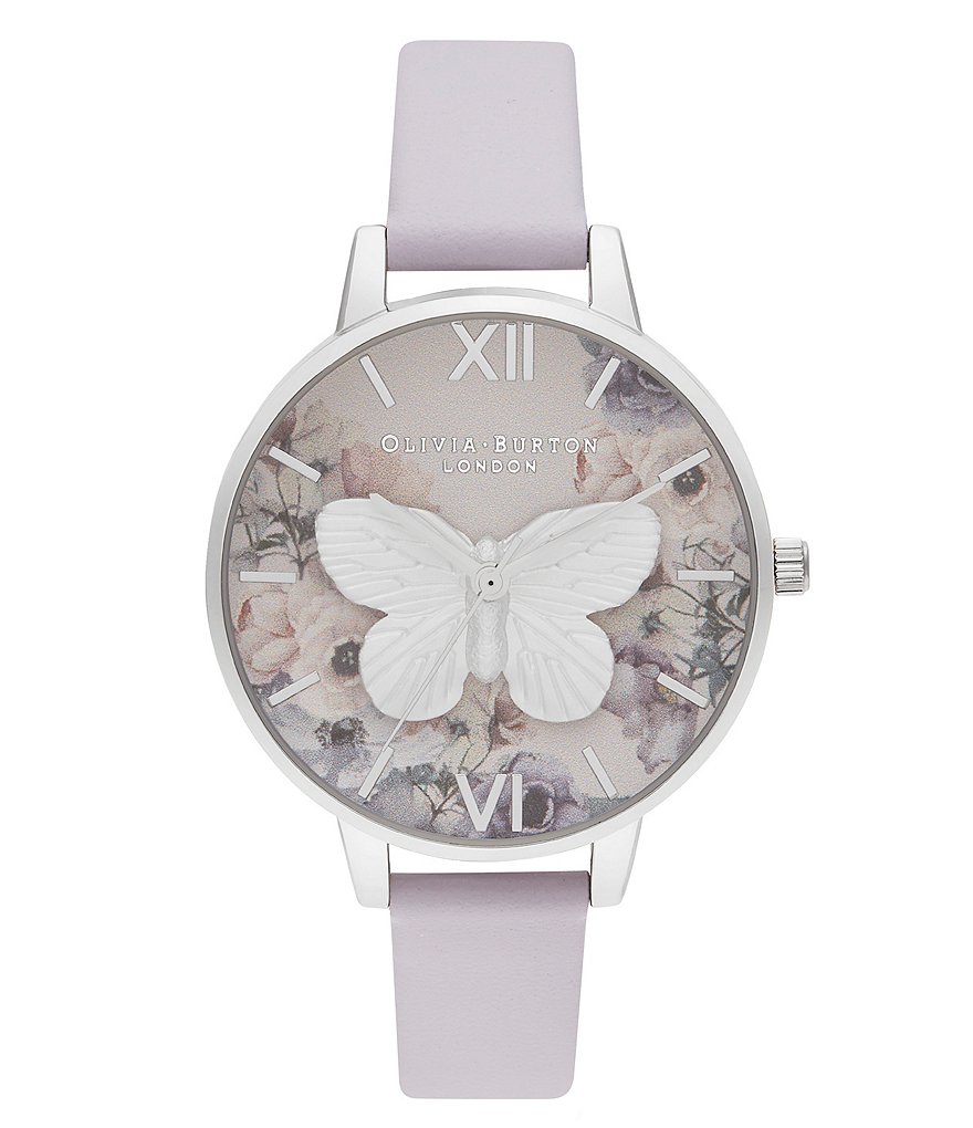 Olivia Burton 3D Butterly Parma Violet & Silver Watch