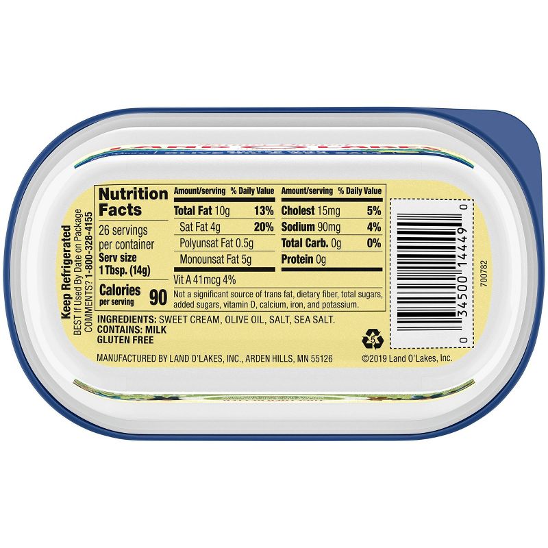 Land O Lakes Spreadable Butter with Olive Oil & Sea Salt - 13oz