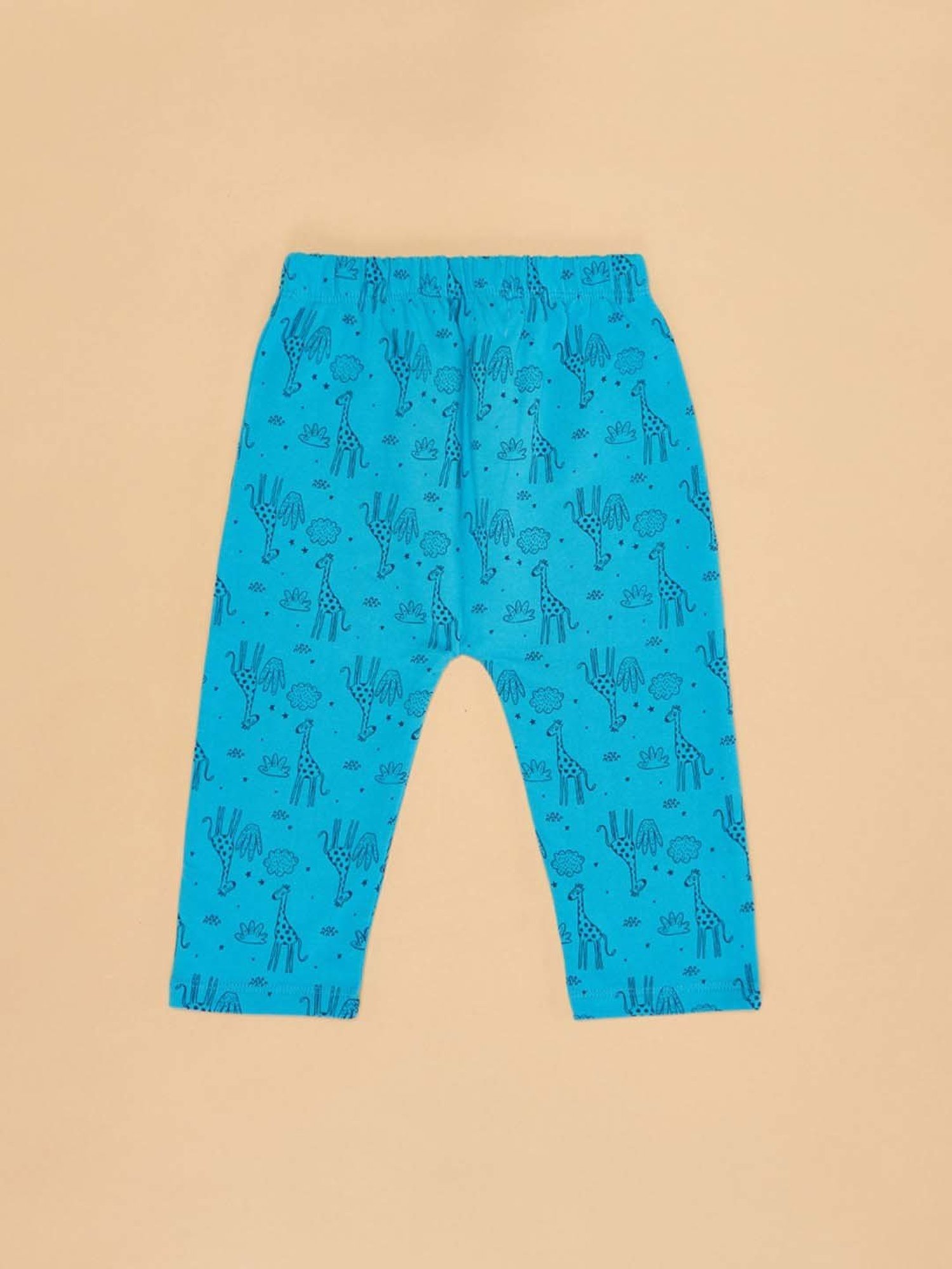 YU by Pantaloons Boys Cyan Blue Printed Pants