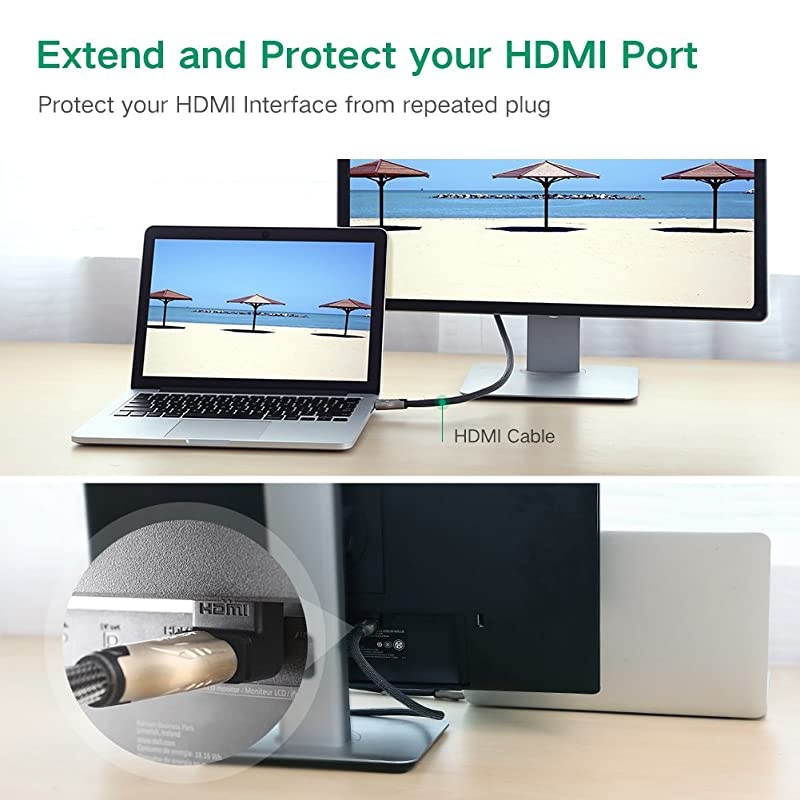 HDMI 90 And 270 Degree Right Angle Adapter Gold Plated High Speed HDMI Male to Female Connector Adapter for Roku TV Stick pack of 2