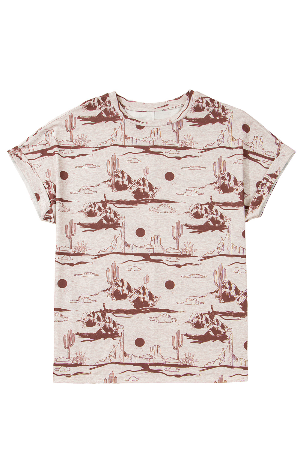 Red Cheetah Print Casual Short Sleeve Crew Neck T Shirt