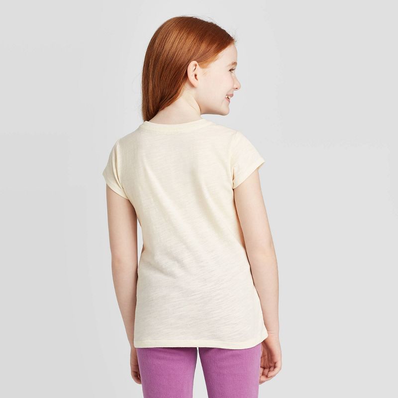 Girls' Princess Squares Graphic T-Shirt - Cream XS