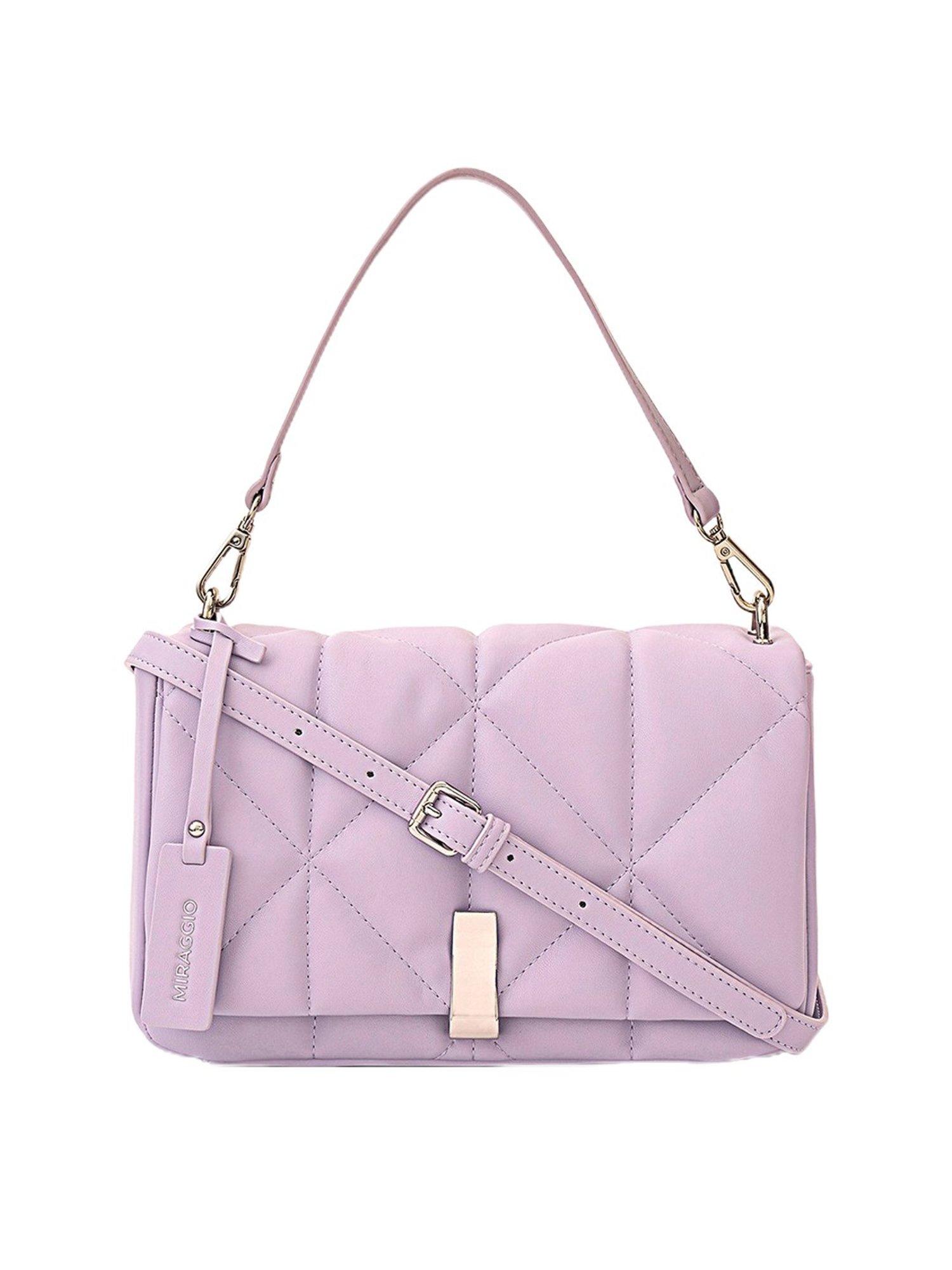Miraggio Genevieve Lavender Quilted Medium Shoulder Handbag