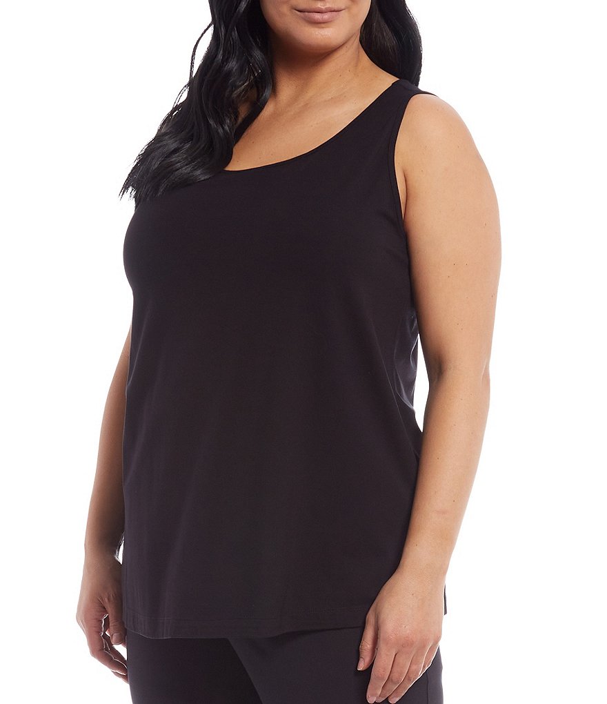 John Mark Plus Size Soft Bamboo Knit Scoop Neck Sleeveless Tank