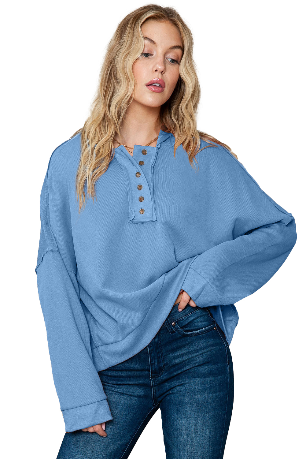 Pink Sequins Candy Cane Round Neck Sweatshirt