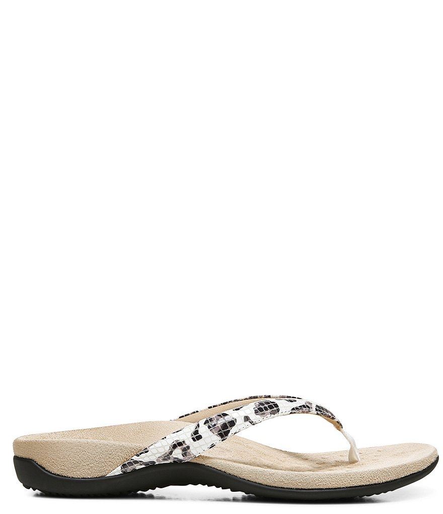 Vionic Dillon Leopard Snake Toe Post Sandals