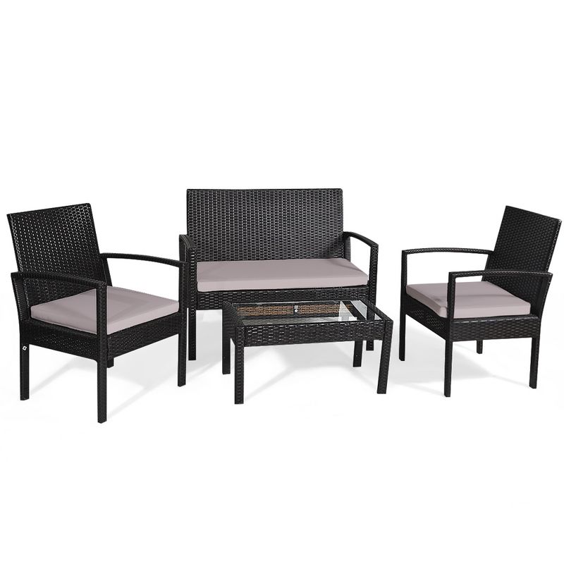 7pc Studio Shine Collection Patio Conversation Set with Sofa, 4 Armchairs & 2 Tables - W Unlimited