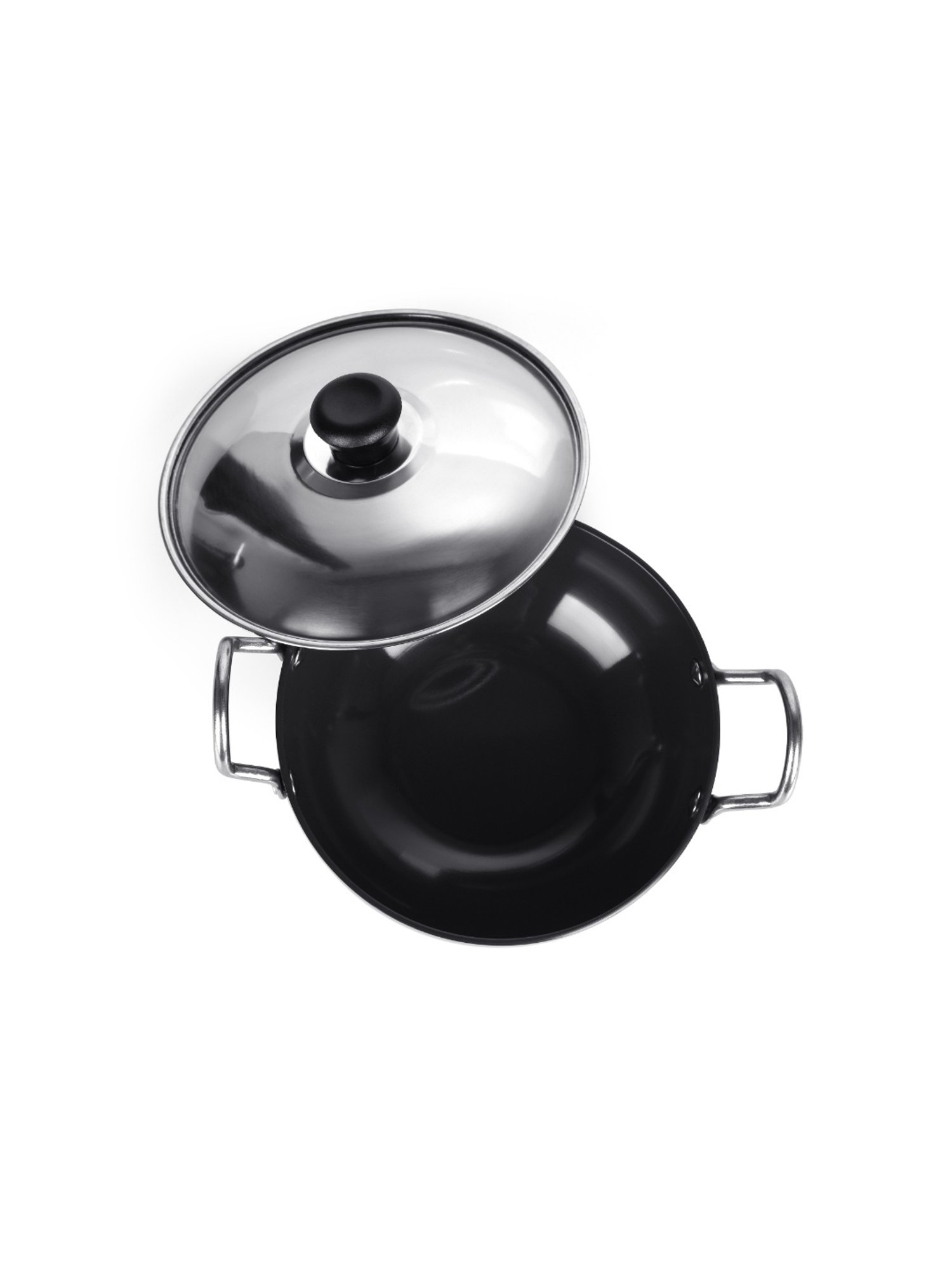 Sumeet 3mm Hardanodised Deep kadhai with S.S. Lid. No. - 9  16cm Dia. 0.5 Ltr Capacity