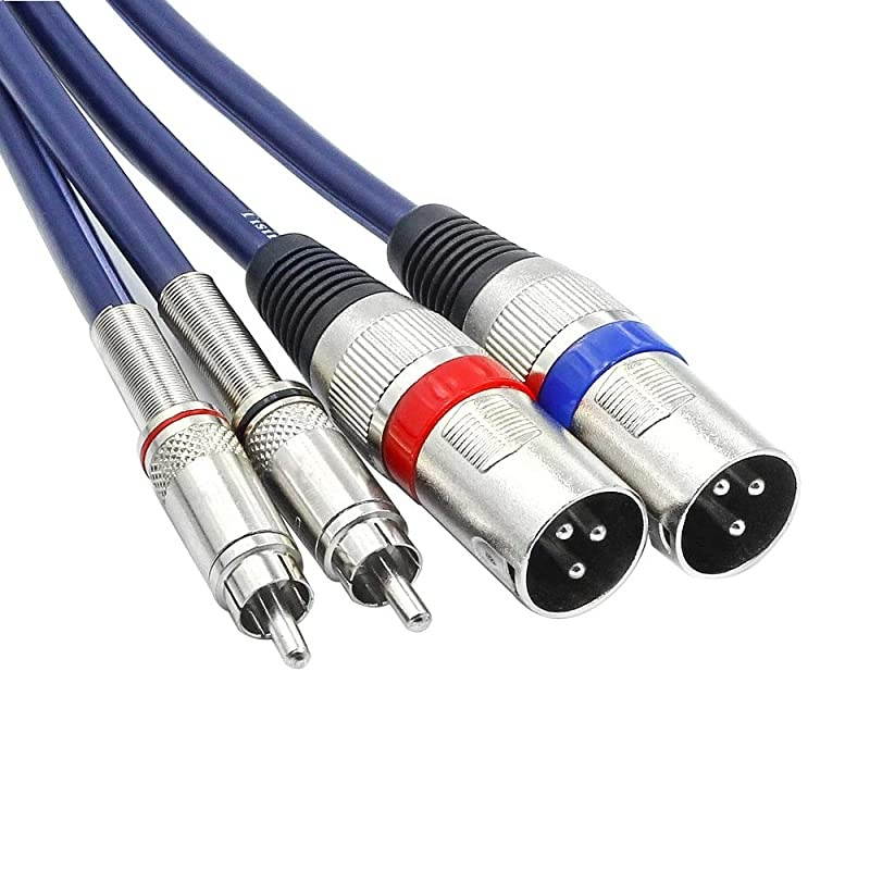 Dual RCA to XLR Male Cable, 2 XLR to 2 RCA/Phono Plug HiFi Stereo Audio Connection Microphone Cable Wire Cord - 5 Feet / 1.5m