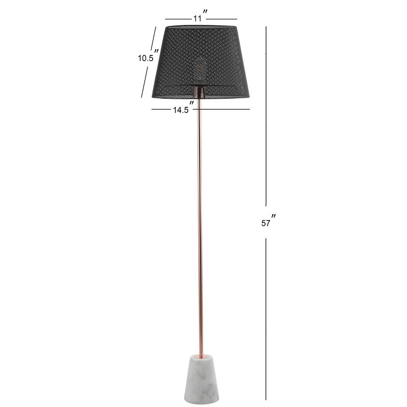 57" Metal/Marble Heymann Minimalist Floor Lamp (Includes LED Light Bulb) Gold - JONATHAN Y