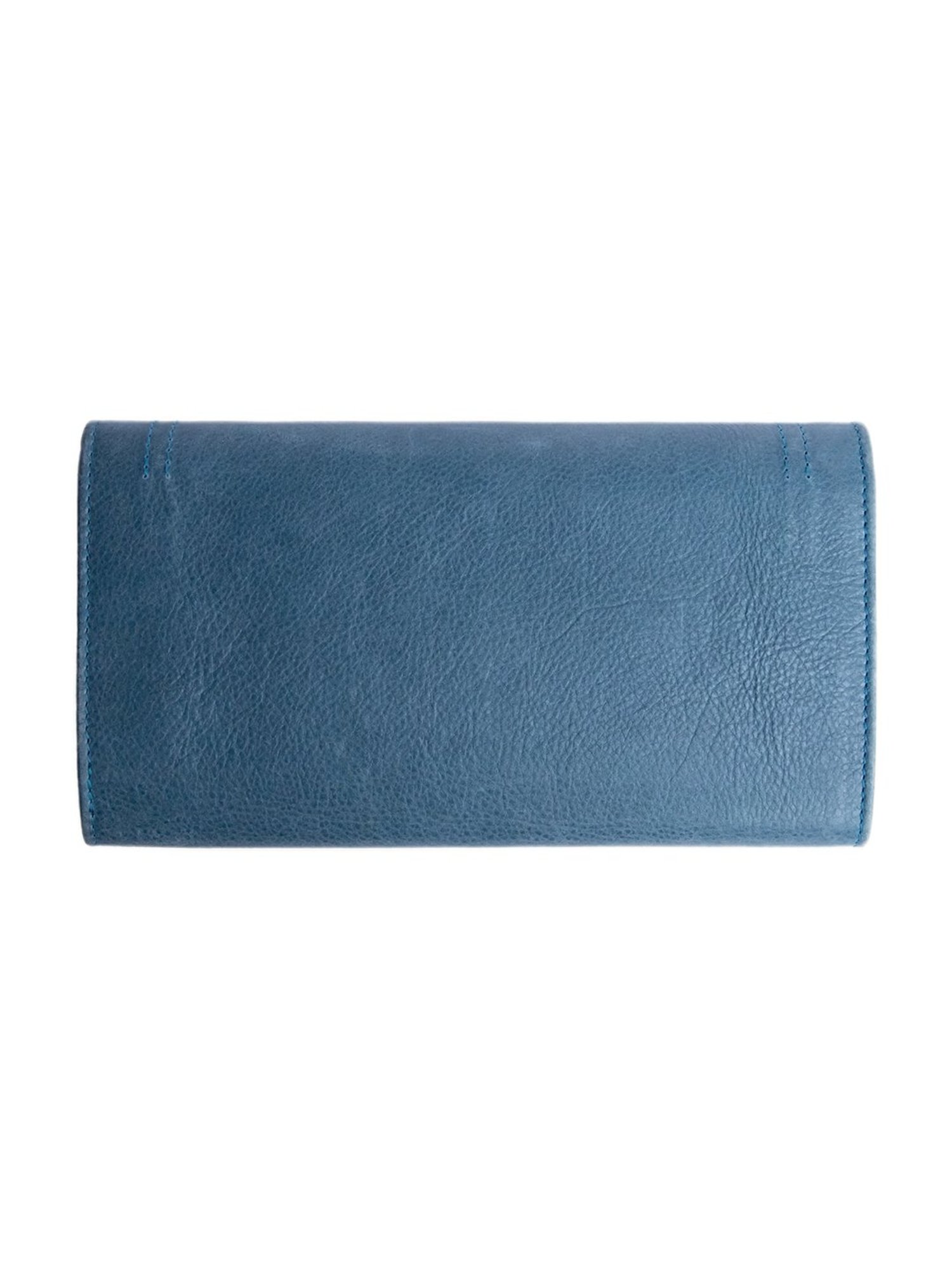 James Aston Gloria Ocean Blue Leather Clutch
