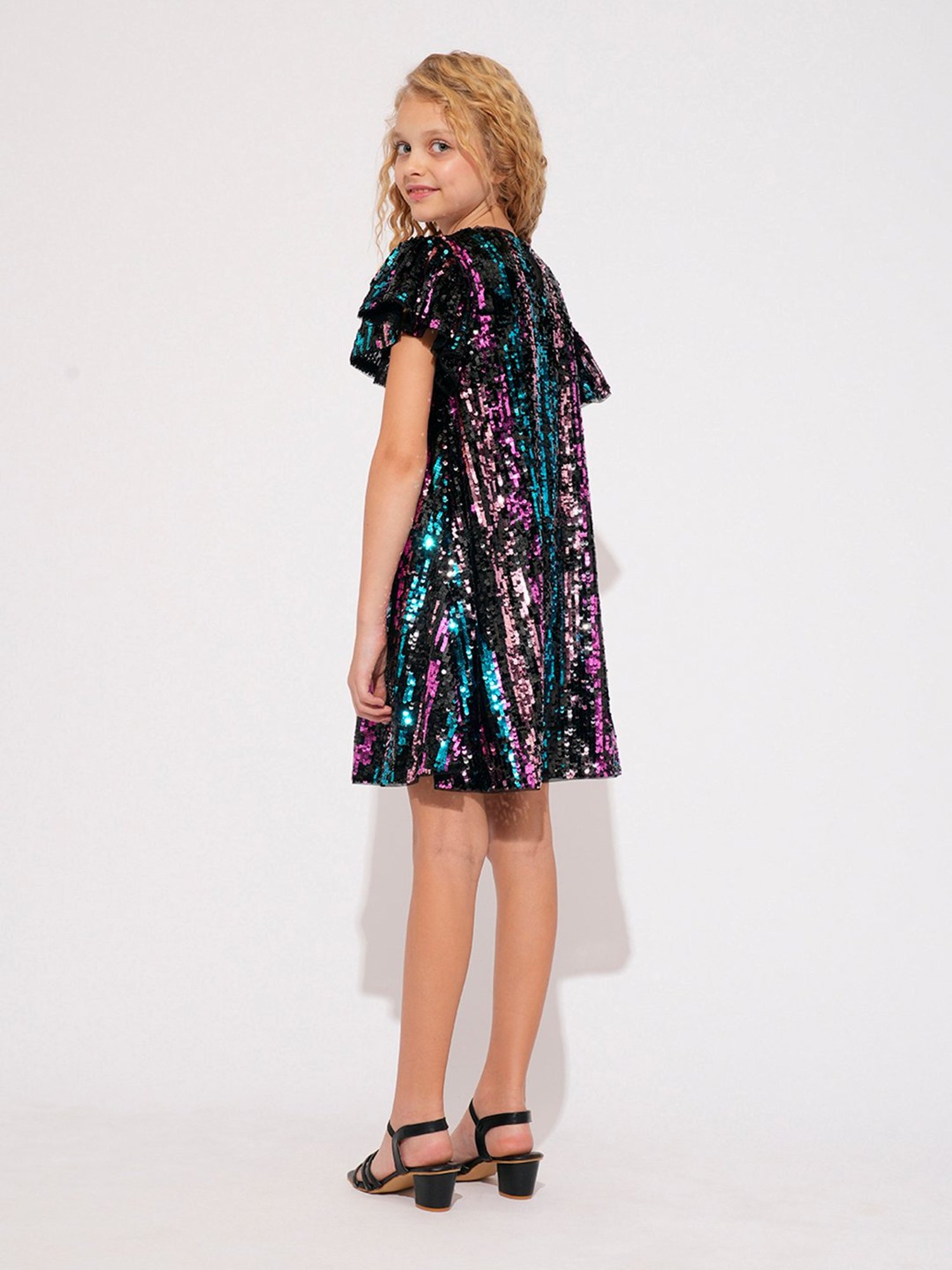 VERO MODA GIRL Kids Jet Black Embellished Dress