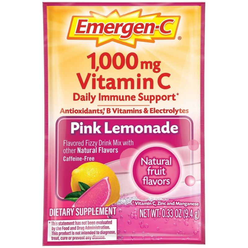 Emergen-C Vitamin C Drink Mix - Pink Lemonade - 0.33oz/30pk