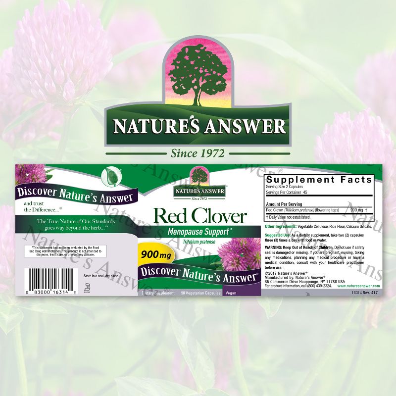 Nature's Answer Dietary Supplement, Red Clover Capsules-90ct