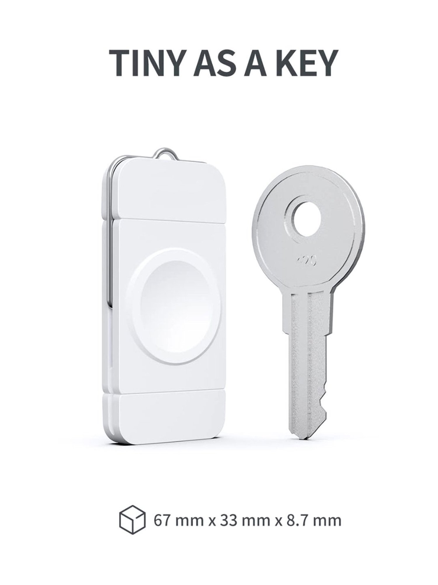 UNIGEN UNIPORT Magnetic Watch Portable Charger with USB-C & USB-A Port (White)