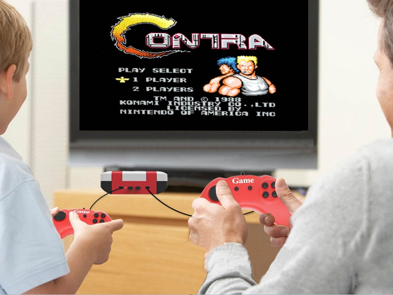 MINI Red & White TV Game Console, Retro Classic Mini Game Console Childhood Game Consoles Built-in 620 Game Dual Control 8-Bit Handheld Game Player for TV Video