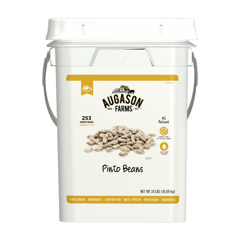 Augason Farms Pinto Beans Emergency Bulk Food Storage 4-Gallon Pail 253 Servings