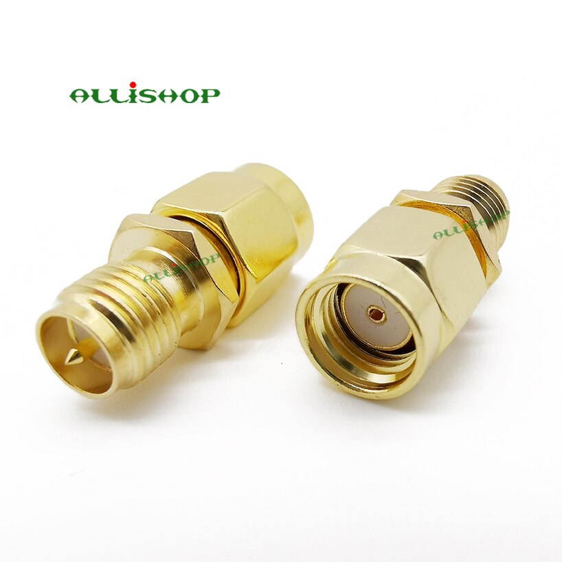 RF SMA Straight Goldplated RP SMA Male Plug to RP-SMA Female Jack (Male Pin) RF Coax Adapter Convertor