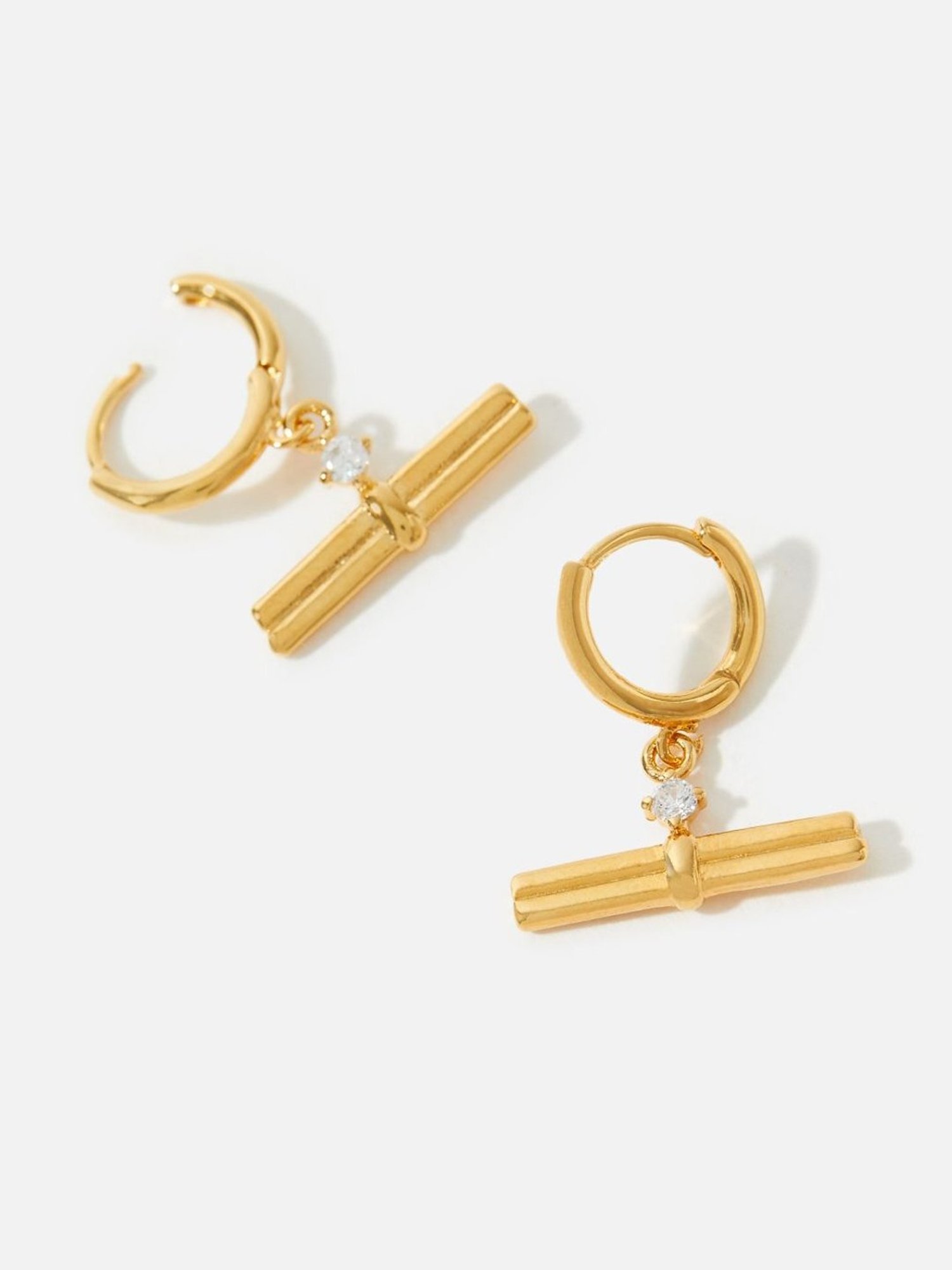 Accessorize London T Bar Golden Drop Earrings