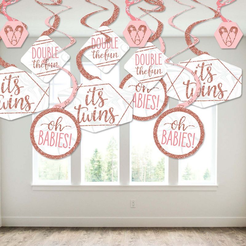 Big Dot of Happiness Hello Little One - Pink and Gold - Table Decorations - Girl Baby Shower Fold and Flare Centerpieces - 10 Count