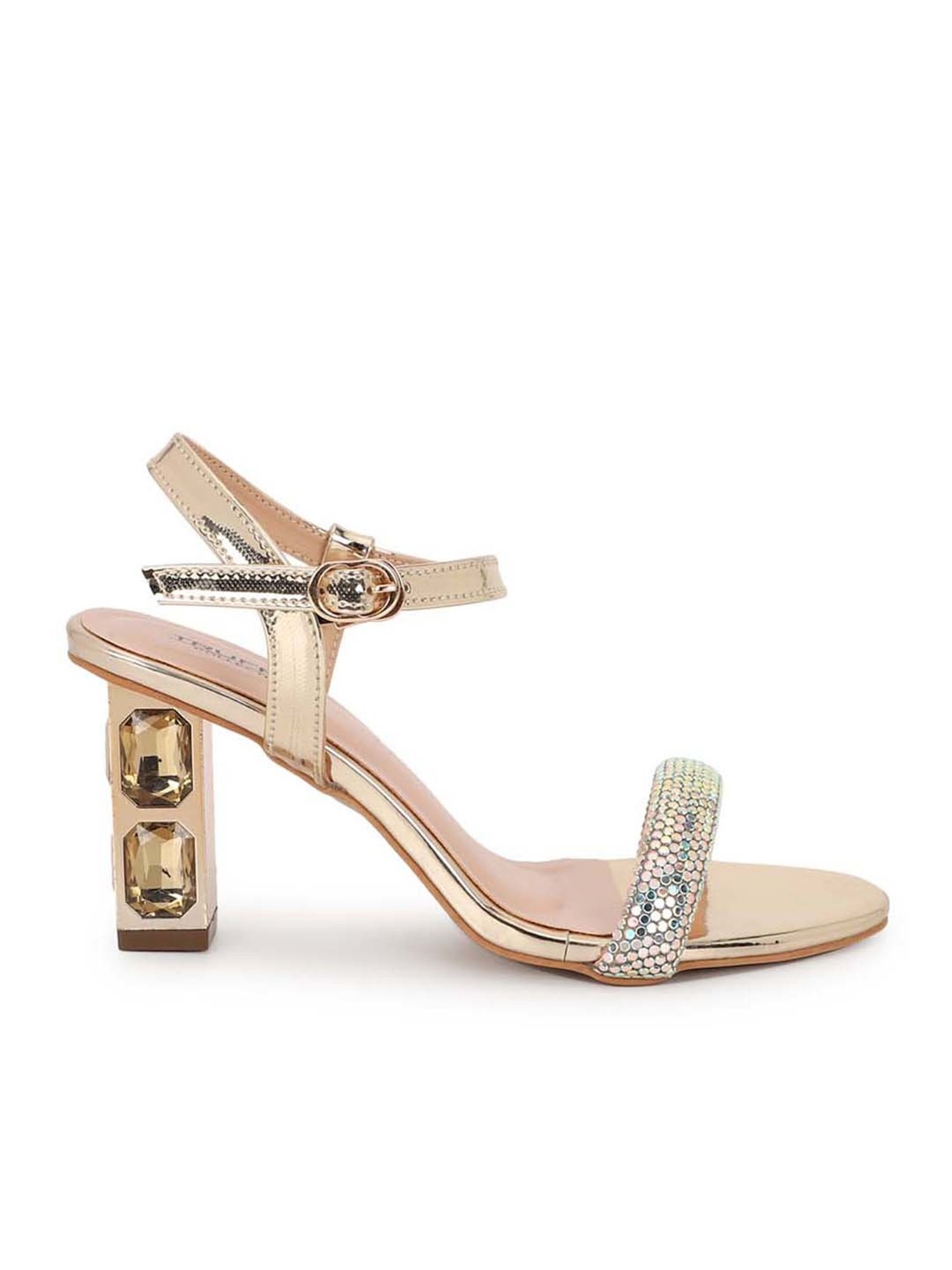 Truffle Collection Women's Golden Ankle Strap Sandals
