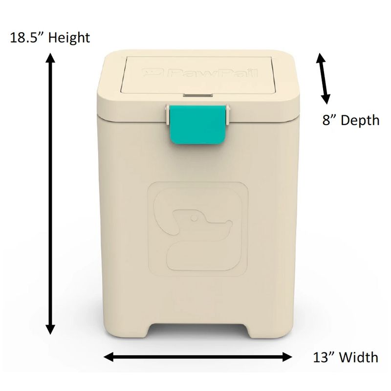 PawPail Durable Outdoor Commercial Dual Vent Pet Waste Station Pail with Lid, Activated Carbon Air Filter, and Reusable Liner Basket