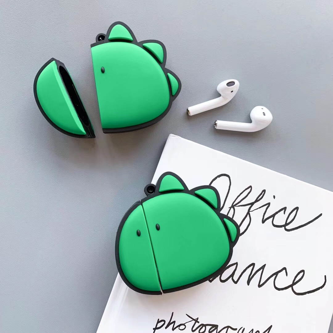 Cute Case for Airpods Case,AirPods 2 Case,Airpods Accessories,Airpods Skin,Cute Cartoon Pink Piglet Slicone Girls Kids Protective Cover Case Compatible for Airpods 1 & 2 Charging Case (Green)