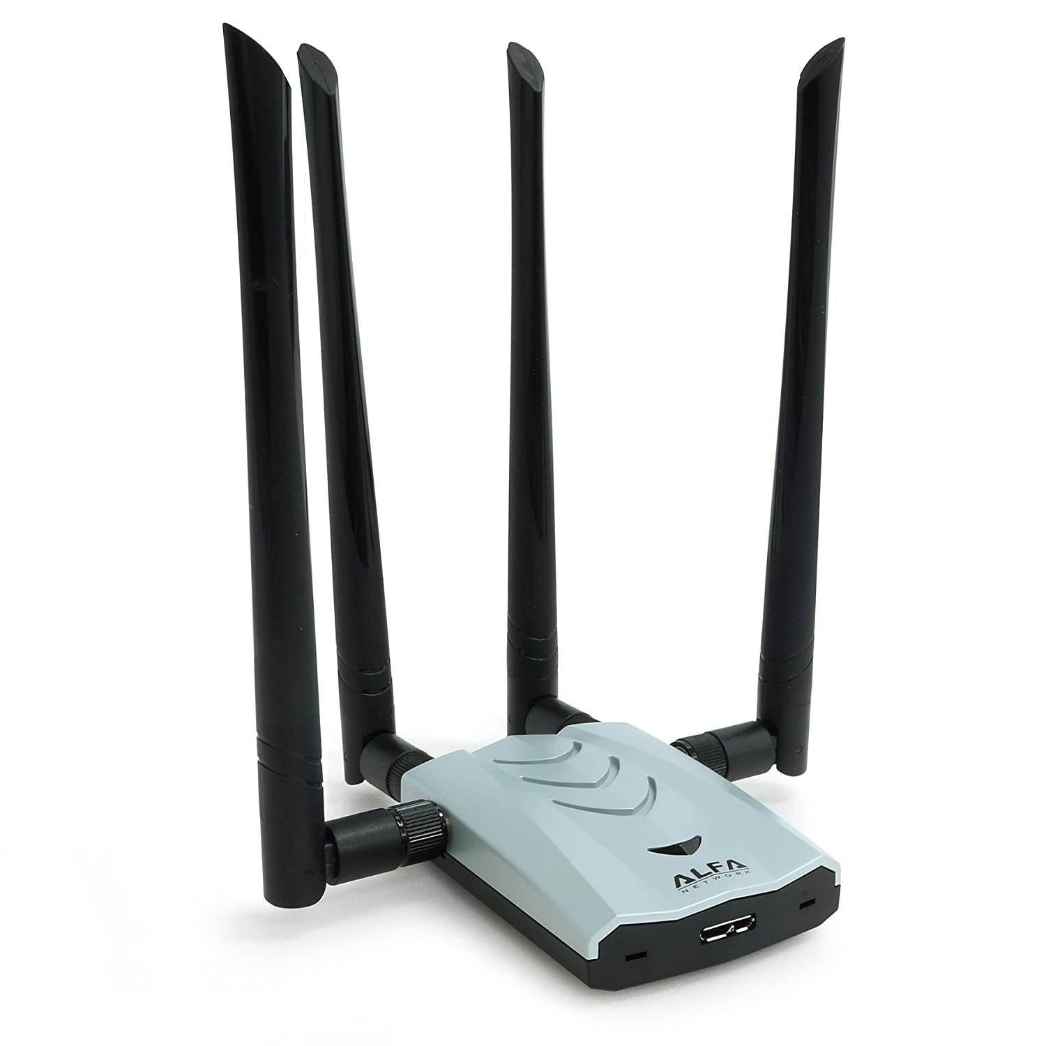 Alfa AC1900 WiFi Adapter - 1900 Mbps 802.11ac Long-Range Dual Band USB 3.0 Wi-Fi Network Adapter w/4x 5dBi External Dual-Band Antennas