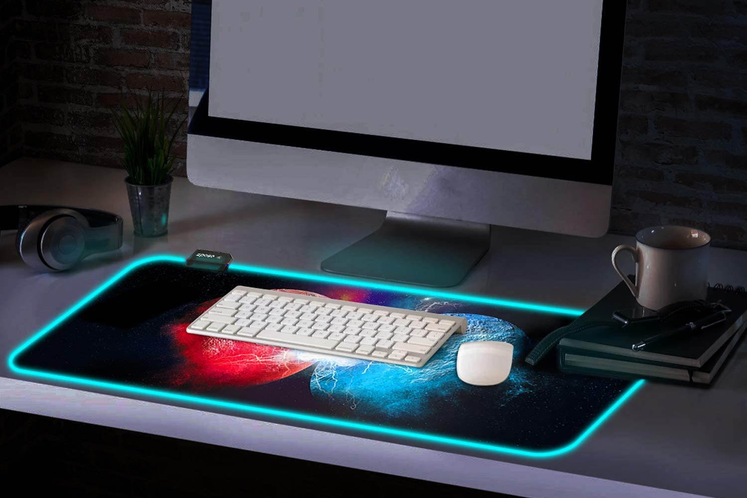 RGB Mouse Pad,  Gaming Mouse Pad, , Gaming Mousepad, Large Mouse Pad Gaming, Mouse Pad Gaming, 14 Lighting Modes, RGB Mouse Pad, Gaming Mouse Pad, 31.5x11.8 Red and Blue
