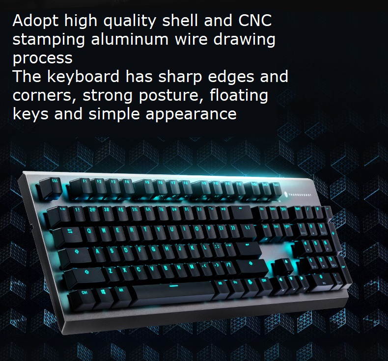 ThundeRobot KG5104 Mechanical Cherry MX Gaming Keyboard, Programmable Brown Switch Wired Keyboard for Gaming with 104 Keys Full Anti-ghosting Keyboard for Windows/iOS, Ideal for Game or Work