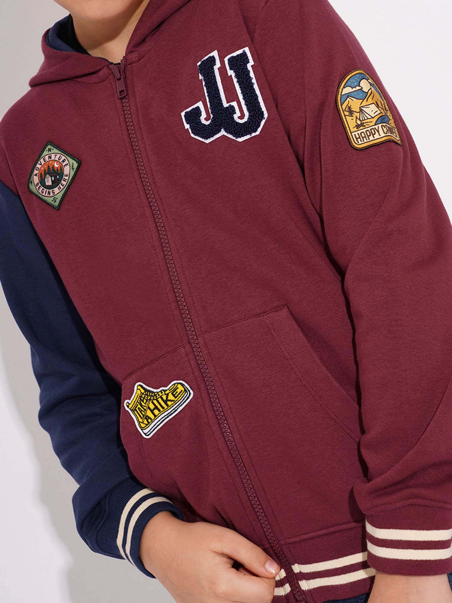 Allen Solly Junior Orange Cotton Regular Fit Full Sleeves Sweatshirt