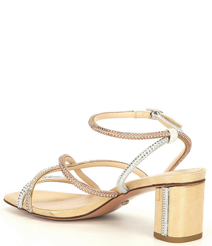Pelle Moda Viena Shimmer Jewel Embellished Strappy Dress Sandals