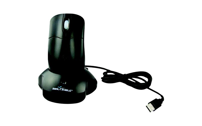Seal Shield Silver Storm Wireless Waterproof Scroll Wheel Mouse - Optical - Wireless - Radio Frequency - 2.40 GHz - Black - USB - 800 dpi