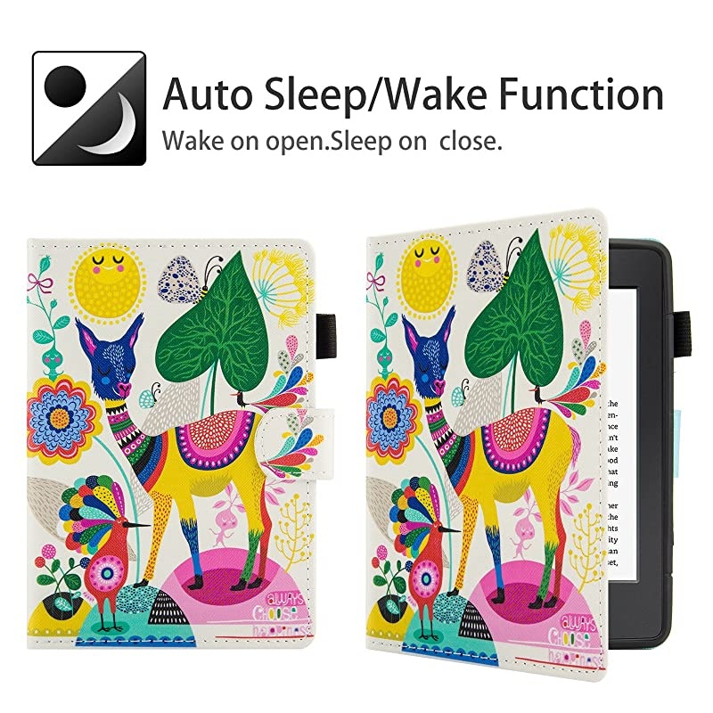 Case for Kindle Paperwhite (6 Inch, Include 10th Generation 2018 /7th Generation 2015 2016 /6th Generation 2013 /5th Generation 2012), Slim Lightweight Leather Wallet Cute Cover, Colorful Sheep