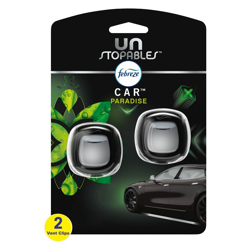 Febreze Unstopables Car Odor-Eliminating Car Freshener Vent Clip Paradise - 06oz/2ct