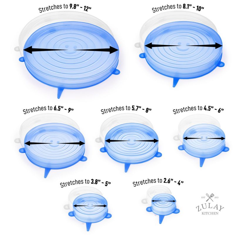Zulay Kitchen Reusable Silicone Stretch Lids (Set of 14)