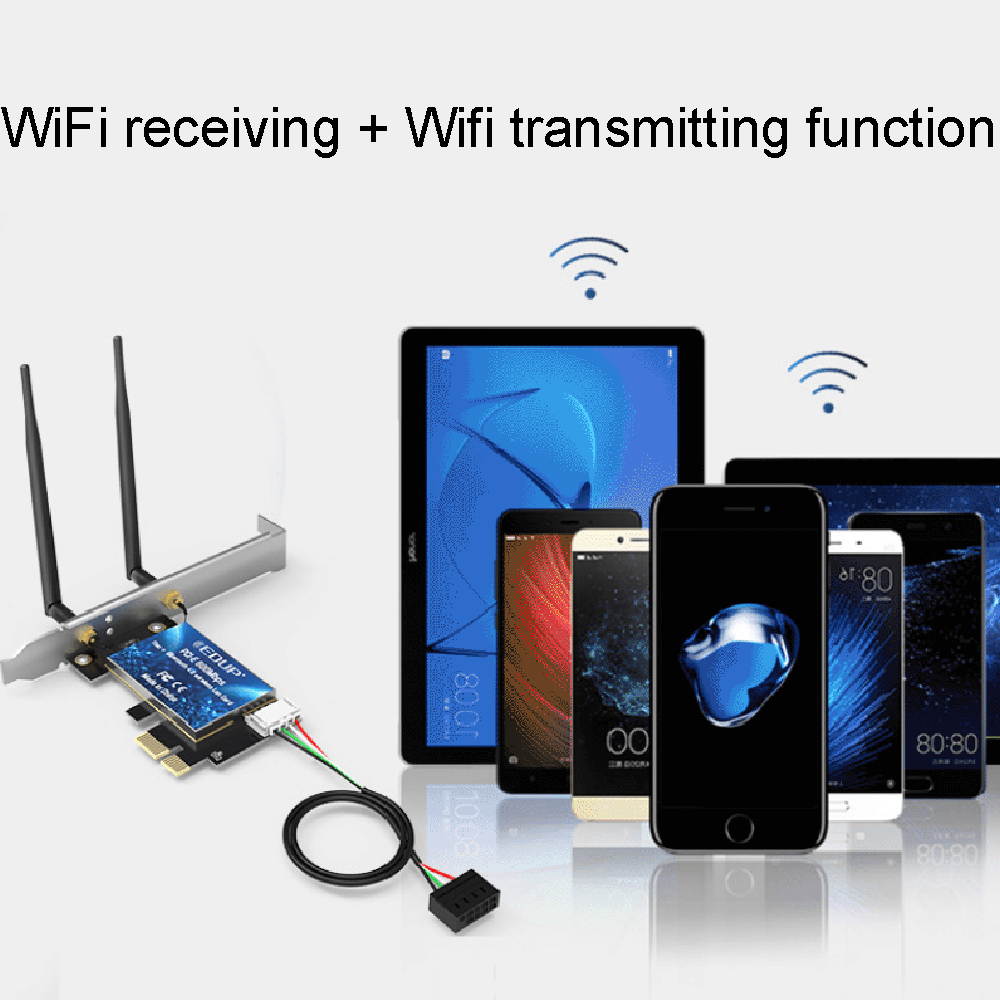 PCI-E High Speed Interface WiFi Bluetooth 4.0 AX 600Mbps Dual Band 5.GHz/2.4GHz PCI-E Wireless WiFi Network Adapter Card For Windows7/8.1/10