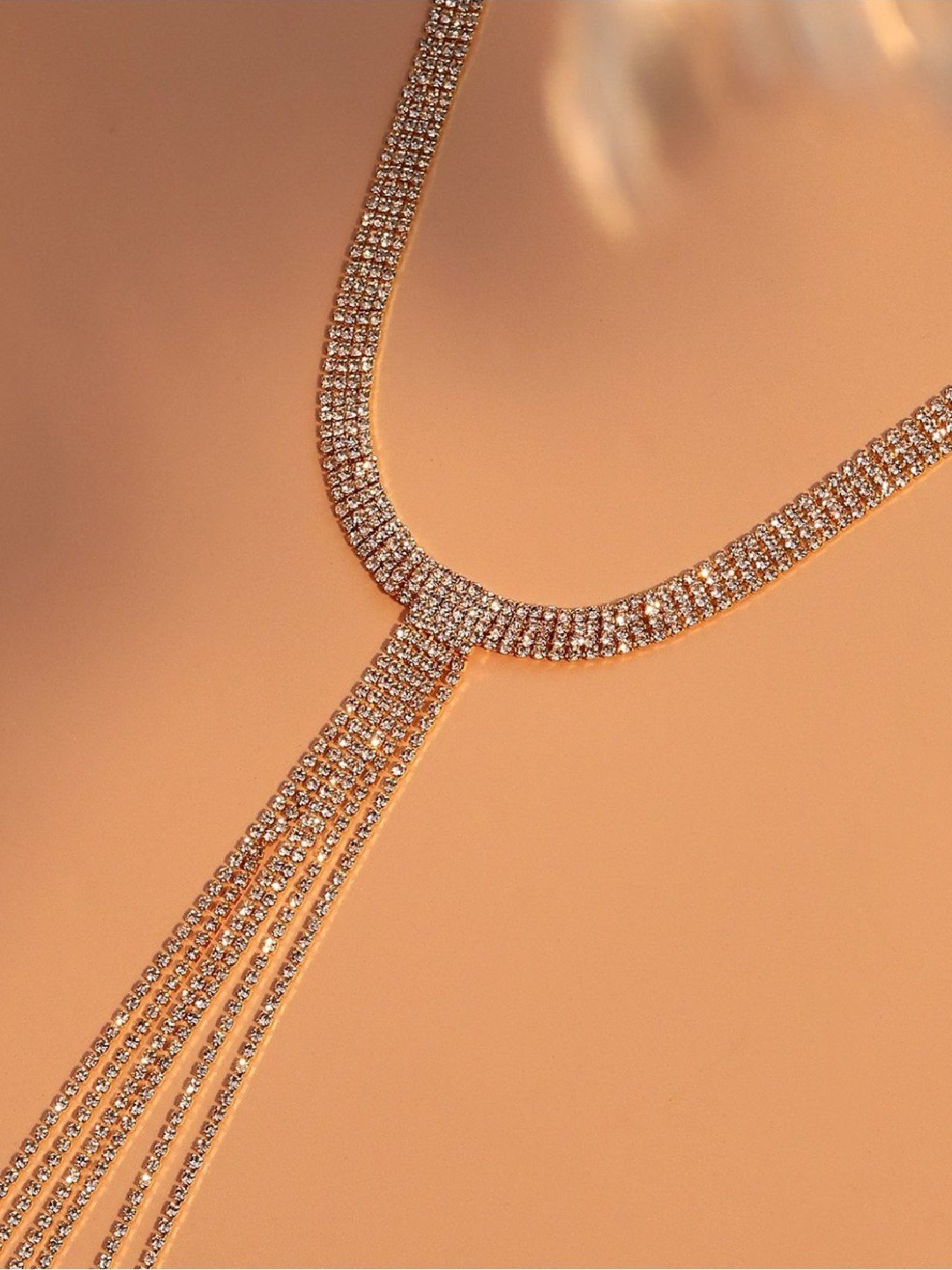 ToniQ Gold-Plated White Baroque Choker Necklace for Women