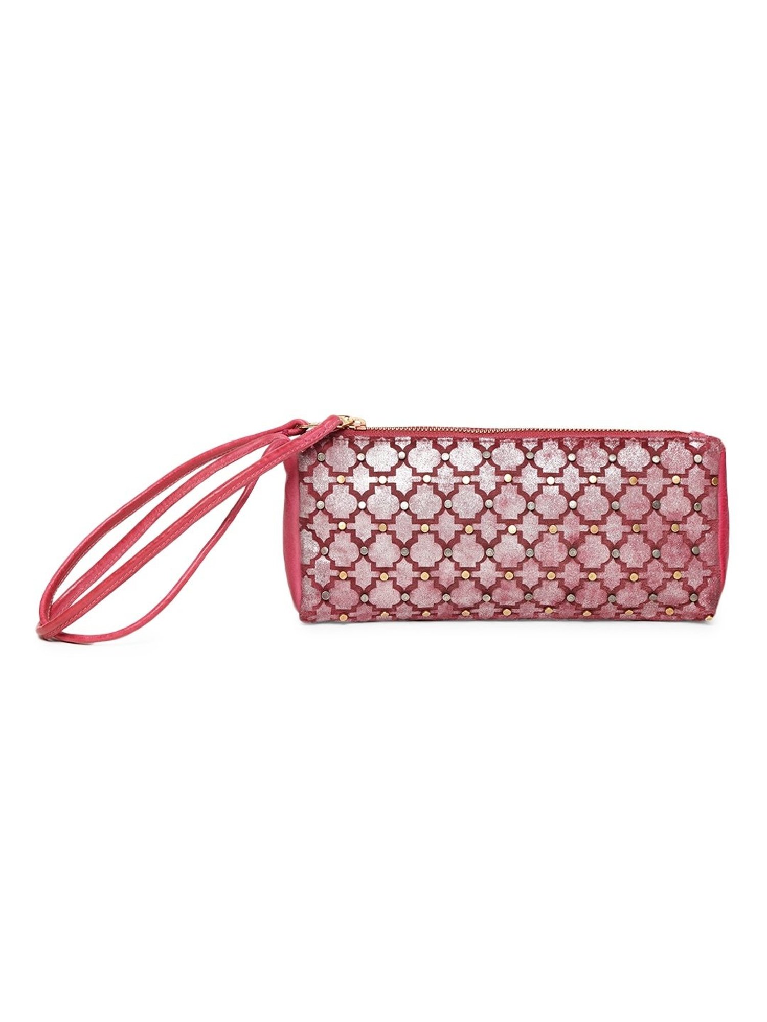 Art N Vintage Luminosa Pink Leather Embellished Small Handbag