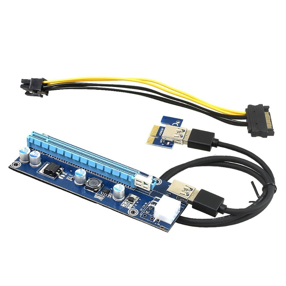 Corn Electronics Ver006C Mining Dedicated PCIe Riser Cable Card Riser Adapter Cryptocurrency PCI Express 1X to 16X Extender Mining Rig 60cm USB 3.0 6Pin Power