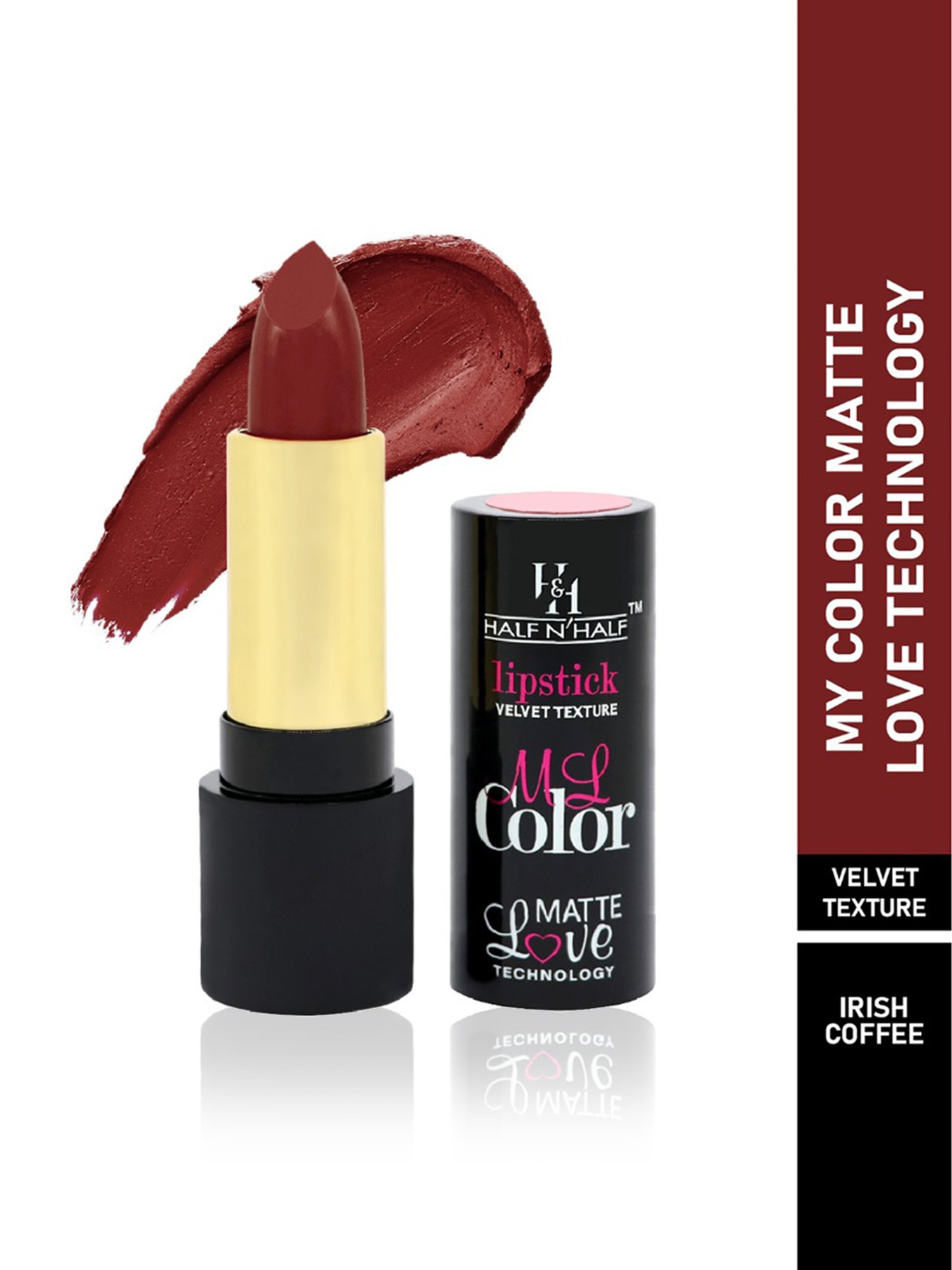 Half N Half My Color Velvet Texture Matte Lipstick Irish Coffee - 3.8 gm