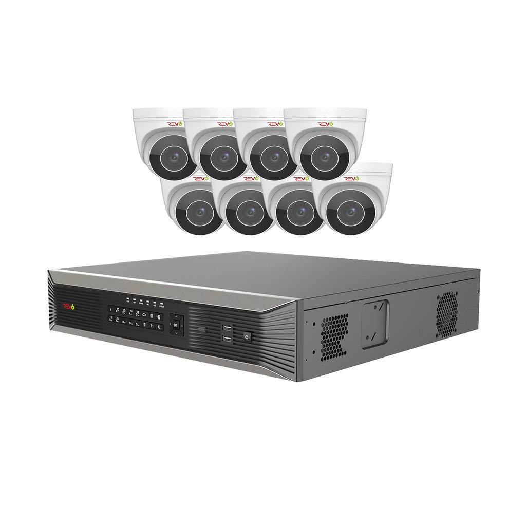 Revo America RUP161BNDL-11 Ultra HD Plus 16 Channel NVR Surveillance System with 8 Audio Capable Motorized Cameras