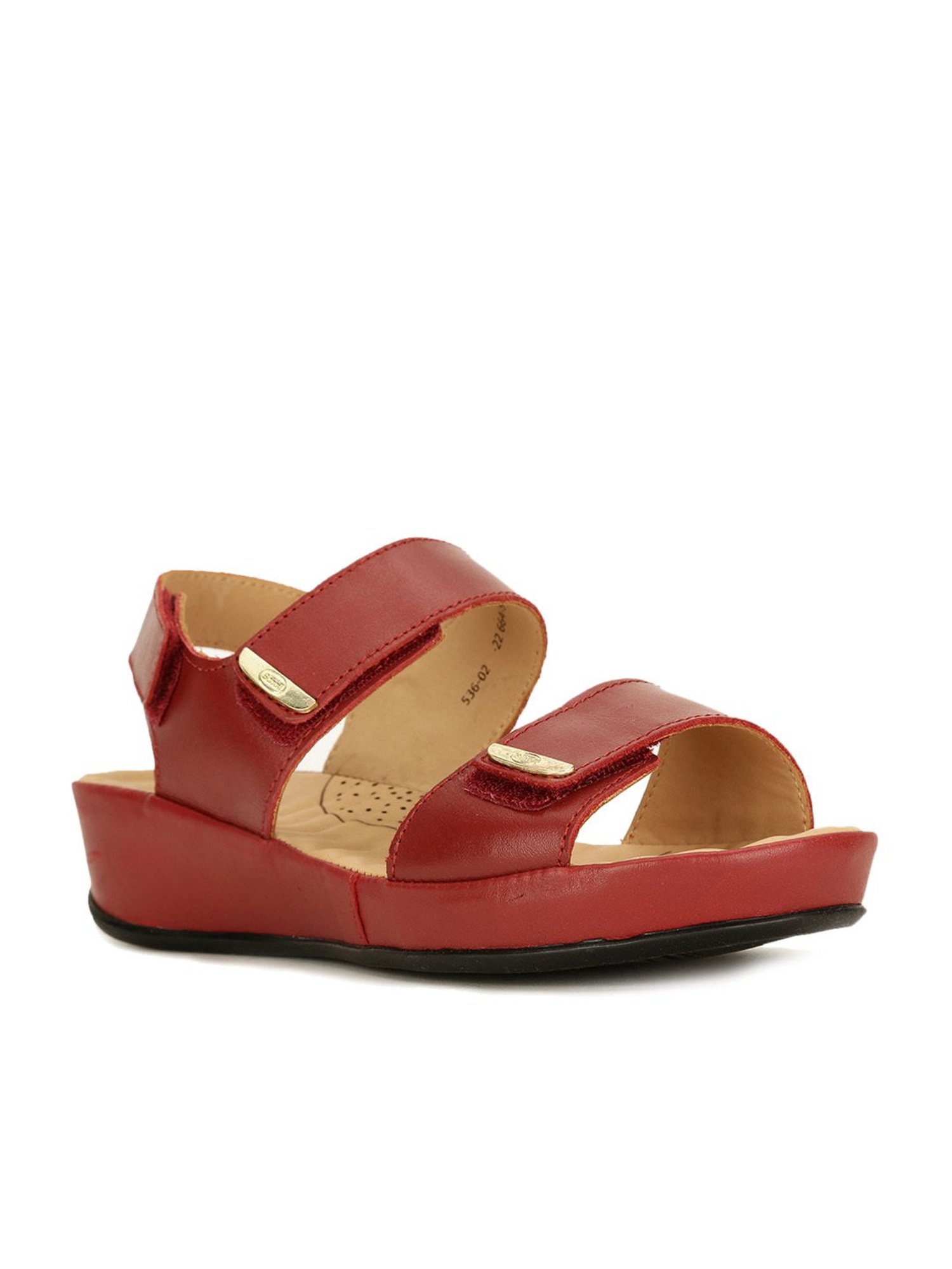 Scholl by Bata Women's Red Back Strap Wedges