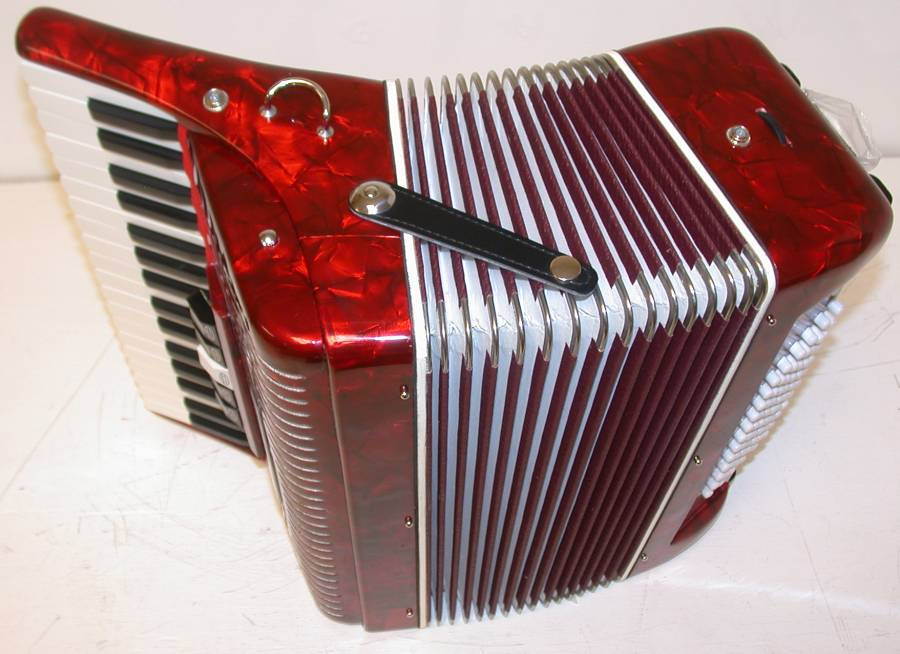 Hohner Hohnica Piano Accordion 1305, RED, 34 Keys 72 Bass, Case & Straps, NEW