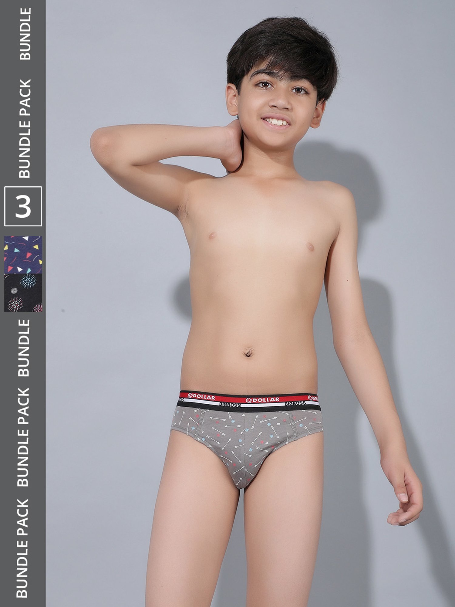 HOP Kids by Westside Yellow Printed Cotton Briefs - Pack of 5