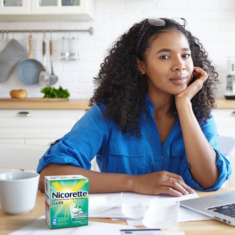 Nicorette 2mg Stop Smoking Aid Nicotine Gum - Spearmint Burst - 160ct