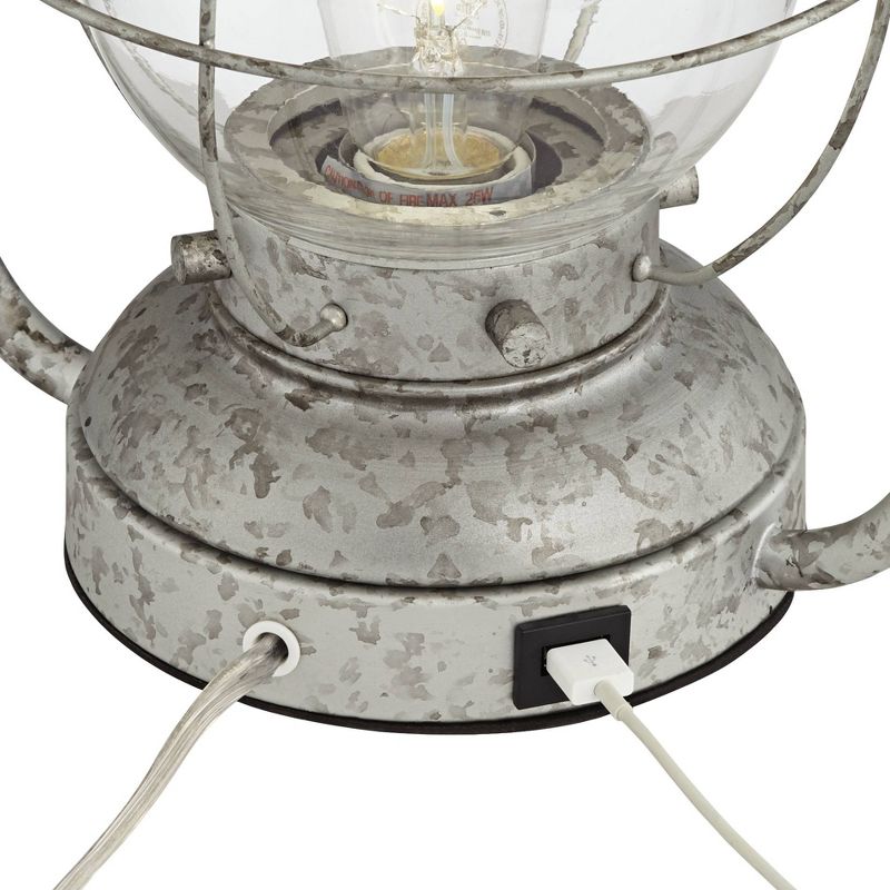 Franklin Iron Works Bodie Lantern Night Light LED USB Lamp with Table Top Dimmer