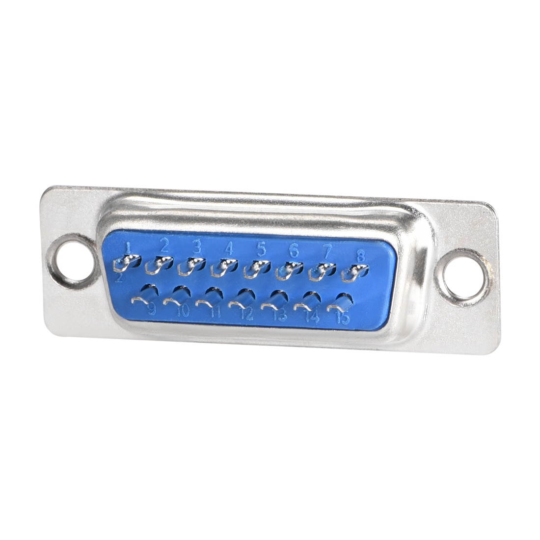 D-sub Connector DB15 Female Socket 15-pin 2-row Port Terminal Breakout for Mechanical Equipment CNC Computers Blue Pack of 1pc